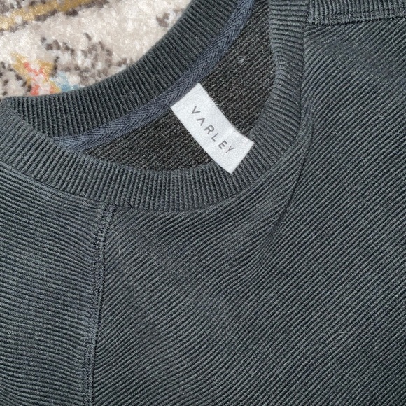 Varley Black Crewneck Sweatshirt with Gold Side Zippers - Picture 5 of 5
